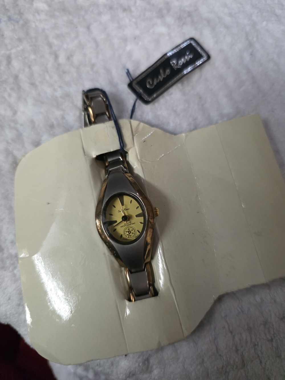 Two-Tone Women's Bracelet Watch with Yellow Dial